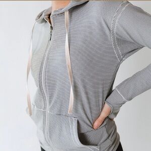 ALBION Zip-Up‎ Jacket Sweet Stripe Hoodie size Small